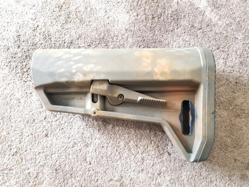 Colt buffer tube, LWRC stock, SLK stock, ALG shim pack, MOE mid HG